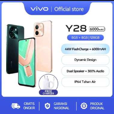 Vivo Y28 Ram 8gb+128gb IP64 6000mAh 44w Garansi Resmi 1 Tahun orange