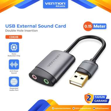 Vention USB Sound Card External Adapter For PC Metal Type Expanded Audio Port - CDKHB