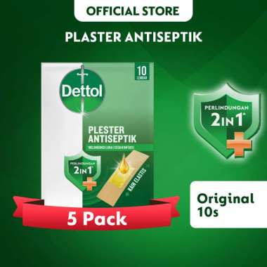 Dettol Plester Antiseptik Bekas Luka Original 10s - Plaster Antiseptic x 5