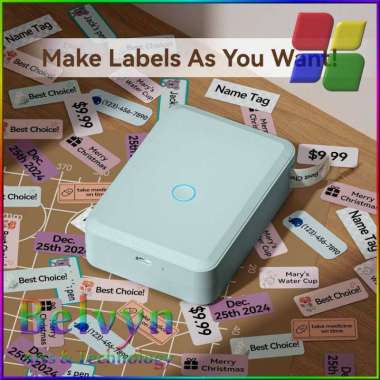 Niimbot Smart Mini Printer Thermal Label Maker Machine Wireless - D110 Biru