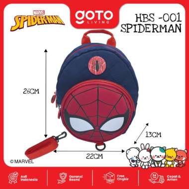 Goto Hobanlee Backpack Tas Sekolah Anak Perempuan Laki Laki Karakter HBS-001 SPIDERMAN