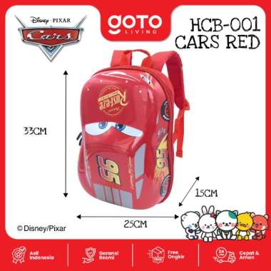 Goto Hobanlee Backpack Tas Sekolah Anak Perempuan Laki Laki Karakter HCB-001 CARS RED