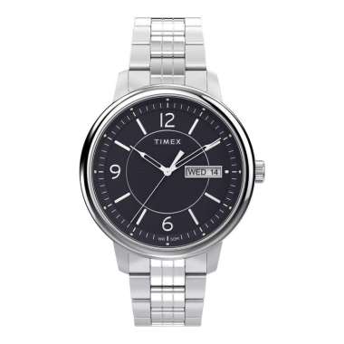Jam Tangan Pria Timex Chicago TW2W13600 Navy Blue Dial Stainless Steel Strap Multicolor