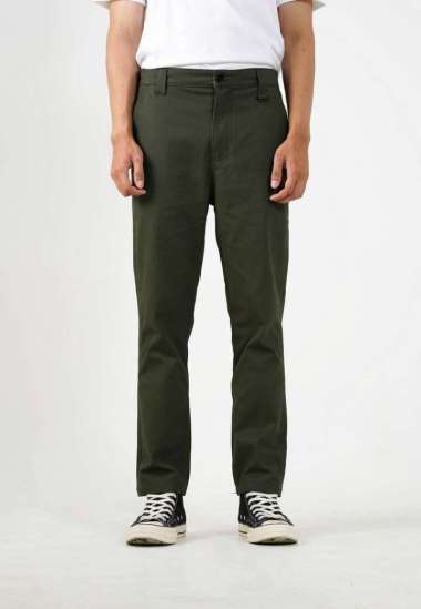 3Second Men's Long Chino Pants Regular Fit Cotton Twill Jackie OL-C050125 30 Green