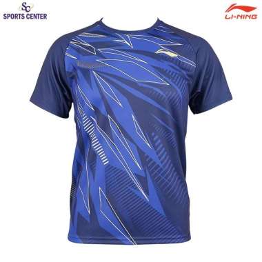 Special Price Kaos / Jersey Badminton Lining Player ATSU799 Blue Navy S