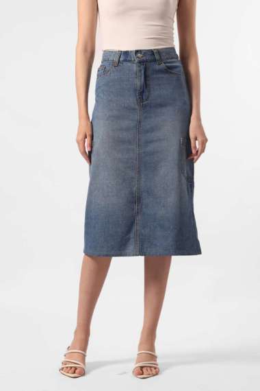 MINIMAL - Rotta - Denim Skirt With Pocket - Blue S Blue