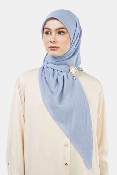 Nada Puspita - Basic Monogram Scarf Dusty Blue