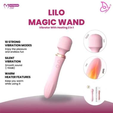 Lilo Magic Wand vibrator-with heating 2 in 1 - Merah Muda