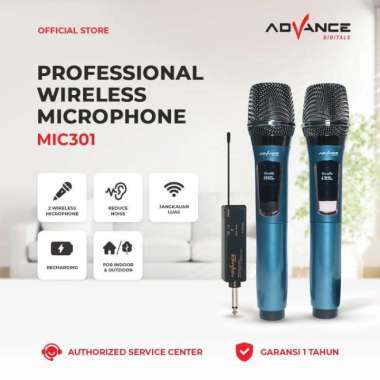 ADVANCE MIC-301 Double Digital Mic Wireless Microphone Metalic Garansi Resmi & 100% ORI