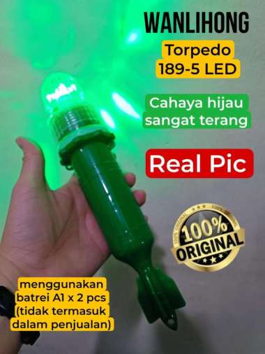 Lampu Torpedo Nelayan WANLIHONG 189 Tidak Berkedip 5 LED Seal Tebal