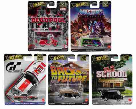 Hot Wheels Pop Culture Bundle Deadpool Nissan Skyline Back to the Future HXD63 Set