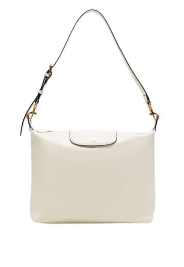Poppy Medium Shoulder Bag Eggshell White