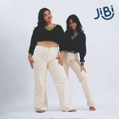 JIBI - Chic Culottes Jeans - Cream - Kulot Jeans 33