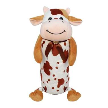 ISTANA BONEKA Guling Sapi Anak Mow Teman Tidur Mainan Hadiah Spesial Cow Lembut Halus Premium White 