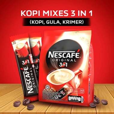 Promo Harga Nescafe Original 3 in 1 per 10 sachet 17 gr - Blibli