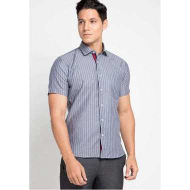 Kemeja Pria Stripe Herringbone Shirt SS424853 ESS42BLUE L