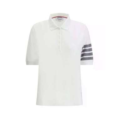 Thom Browne Classic Pique 4 Bar Short Sleeves Polo Shirt White Women Size 38