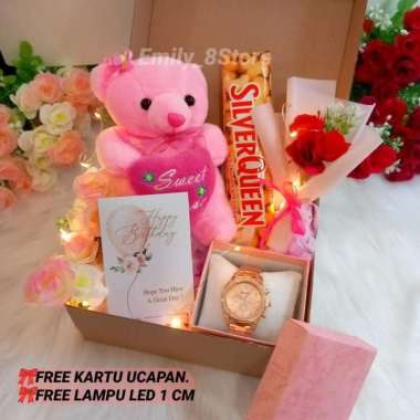 KADO ULANG TAHUN CEWEK HADIAH ANNIVERSARY KADO VALENTINE hampergiftbox Paket 4 jam+cok