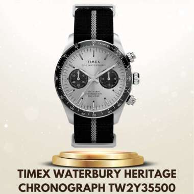 Timex TW2Y35500 - Jam Tangan Pria Timex Waterbury Heritage Chronograph Original