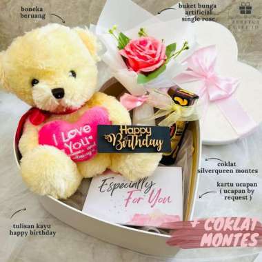 Kado Ulang Tahun / Kado Anniversary/ Kado Valentine / Hampers Ultah Happy Valentine +Coklat Montes