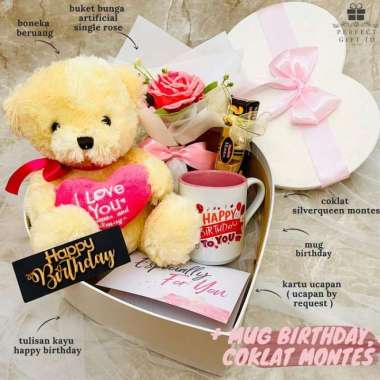 Kado Ulang Tahun / Kado Anniversary/ Kado Valentine / Hampers Ultah Happy Valentine Gelas + Coklat
