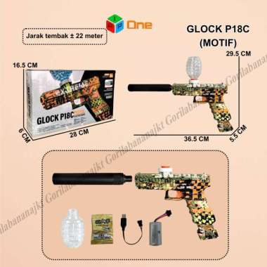 Mainan Tembakan Glock P18C ada warna ada hitam P18C Graffiti