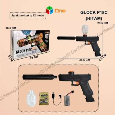 Mainan Tembakan Glock P18C ada warna ada hitam P18C Hitam