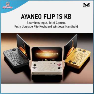 AYANEO FLIP 1S KB PORTABLE GAMING PC WINDOWS GAMING CONSOLE HANDHELD 64GB/2TB Shadow Black