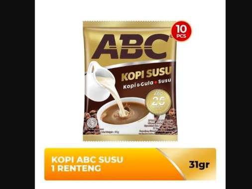 kopi abc susu 10 x 31gr renceng, kopi abc 1 renceng