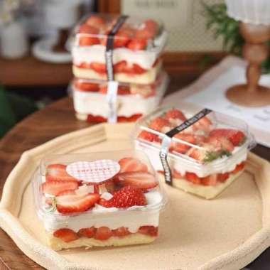 [10 PCS] PREMIUM KOTAK Mika Tiramisu 500 ml Salad Cake Dessert Box Transparan / Tempat Pudding Jumbo