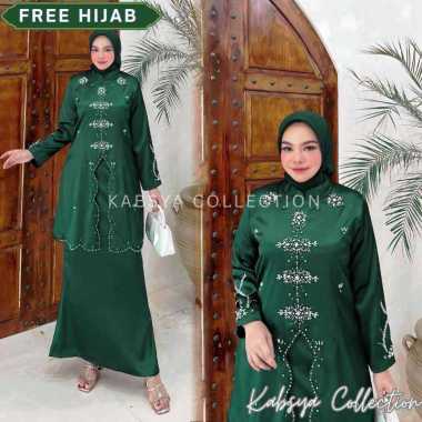 INSTANT COD Setelan Tunik Payet Bahan Satin Yokohama / Baju Kurung Melayu Gamis Pesta Kondangan Sera