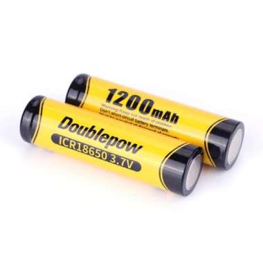 Doublepow Baterai 18650 2000Mah 1200Mah 3.7V Batre Rechargeable Li-ion Battery 1200mAH