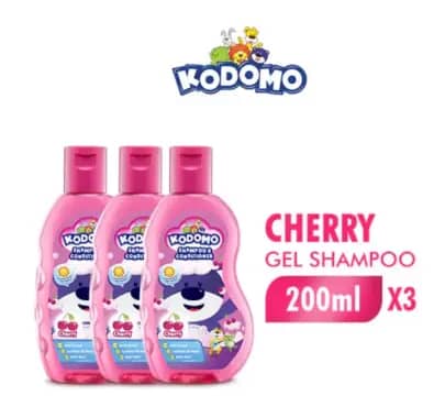 Kodomo Cherry Shampoo Gel Anak Kemasan Botol [200 mL / 3 Pcs]