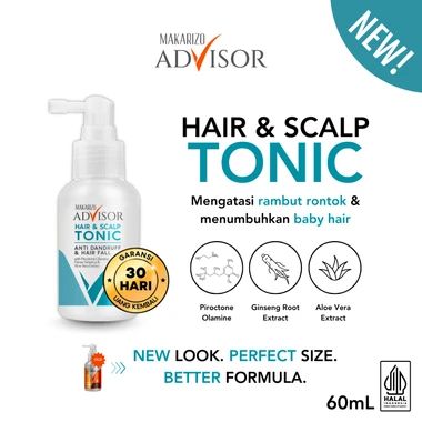 MAKARIZO Advisor Hair & Scalp Tonic - 2 in 1 Untuk Rambut Rontok dan Ketombe