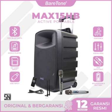 Speaker Portable Baretone MAX15HB (15inch) hitam