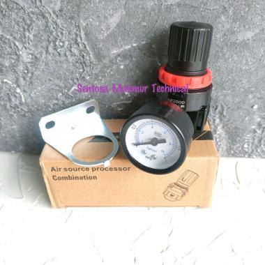 1/4" Air Regulator Pengatur Tekanan Angin Kompresor Tabung Snow Wash