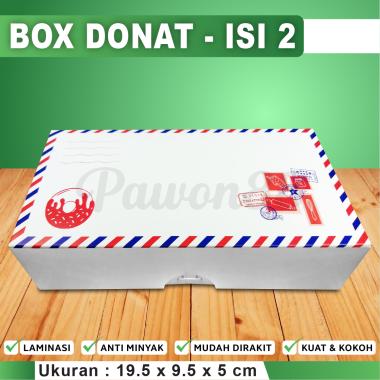 Box DONAT - Dus Donat - Kotak Donat - MOTIF MAIL - ISI 2 (50 pcs)