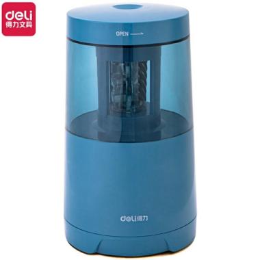 Stationery Rautan Pensil Elektrik Deli Electric Rotary Sharpener Biru
