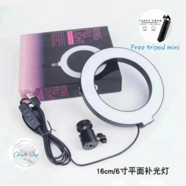 ring light 16cm free tripod mini / lampu ring light 16 cm Multicolor