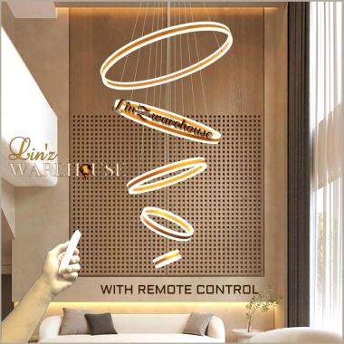 Lampu gantung MODERN DOUBLE LED RING 100 CM pendant light