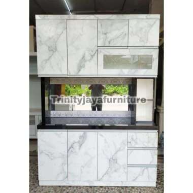 Kitchen Set - Lemari Dapur HPL 4 Pintu / Lemari Piring Minimalis Modern / Lemari Sayur Premium / Rak