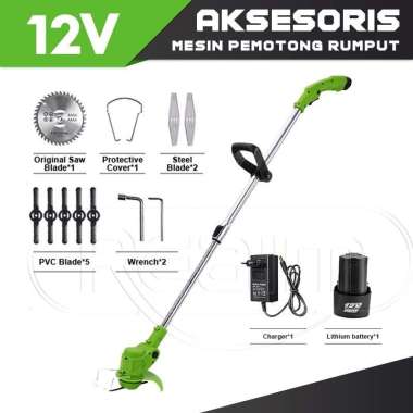 48V-36V Mesin Potong Rumput Batr 2 Baterai 12V merah/green
