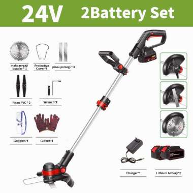 Mesin Potong Rumput Baterai 48V 24V/2 baterai