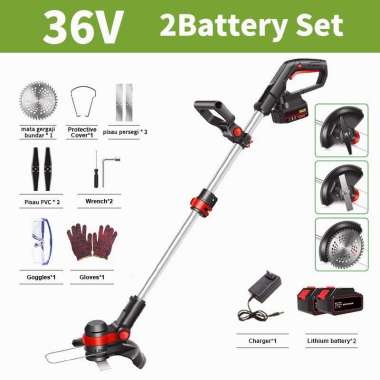 Mesin Potong Rumput Baterai 48V 36V/2 baterai