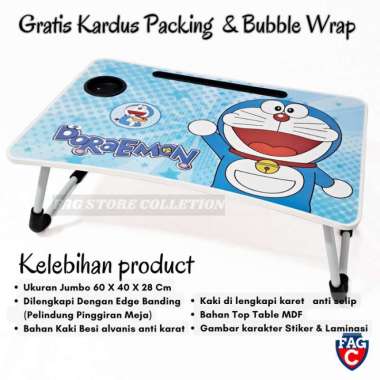 Meja belajar lipat besar 60x40cm meja laptop meja lipat doraemon - Doraemon 1 Doraemon 1
