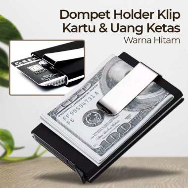 Dompet Kartu Pria Holder Klip Kartu dan Uang Kertas