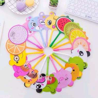 Kipas Tangan Karakter - Kipas Pulpen Multifungsi - Kipas Anak Motif Random Kipas