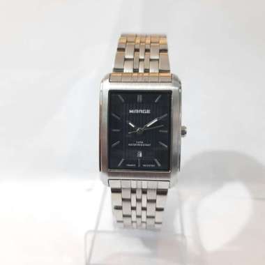 JAM TANGAN MIRAGE 8578 WANITA SILVER BLACK ORIGINAL
