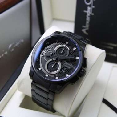 JAM TANGAN PRIA ALEXANDRE CHRISTIE AC 6618 / AC6618 RANTAI ORIGINAL FULL BLACK