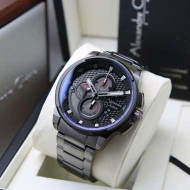 JAM TANGAN PRIA ALEXANDRE CHRISTIE AC 6618 / AC6618 RANTAI ORIGINAL GREY BLACK